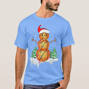 Basketball Player Snowman Santa Basketballs Light T-Shirt