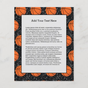 Basketball Player Sport Ball Elegant Black Glitter Flyer