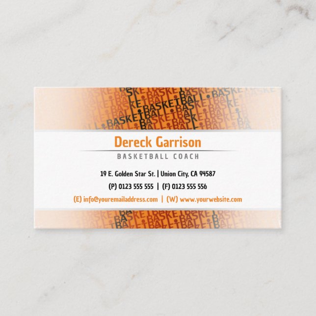 Basketball Player | Sport Coach Business Card (Front)