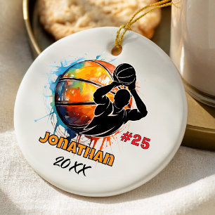 basketball player sports team customisable ceramic tree decoration