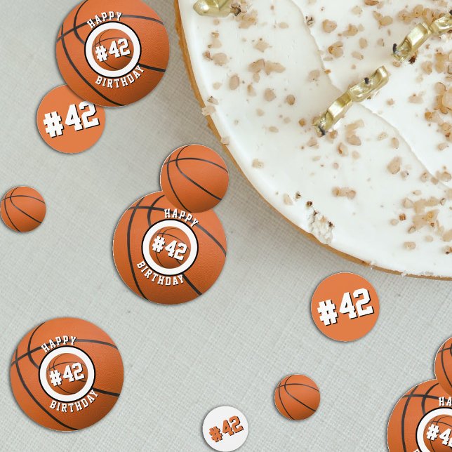Basketball Player Team Number Sport Happy Birthday Confetti (Basketball Player Team Number Sport Happy Birthday Confetti)