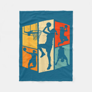 Basketball Player Team Vintage Silhouette Fleece Blanket