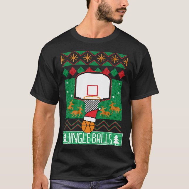 Basketball Player Ugly Christmas Sweater Jingle Ba (Front)