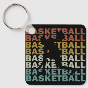 Basketball player vintage key ring