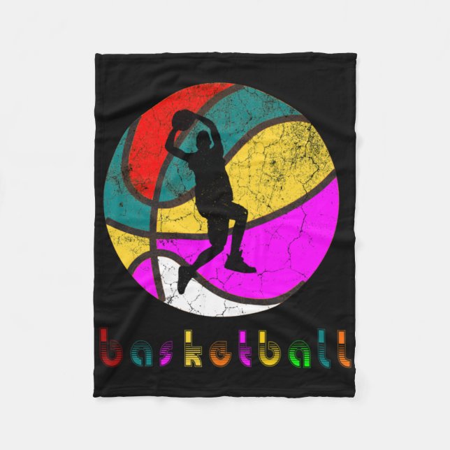 Basketball Player Vintage Retro Gift  Fleece Blanket (Front)