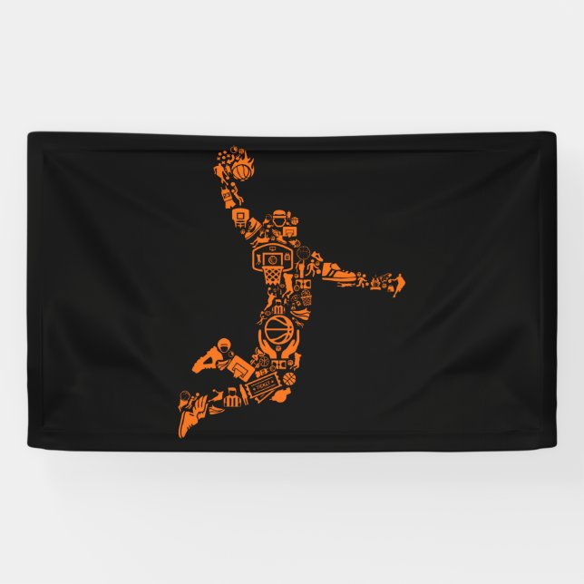 Basketball Player Vintage Sports Athlete Banner (Horizontal)