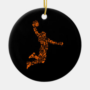 Basketball Player Vintage Sports Athlete Ceramic Tree Decoration