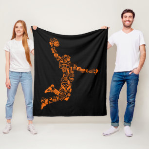 Basketball Player Vintage Sports Athlete Fleece Blanket