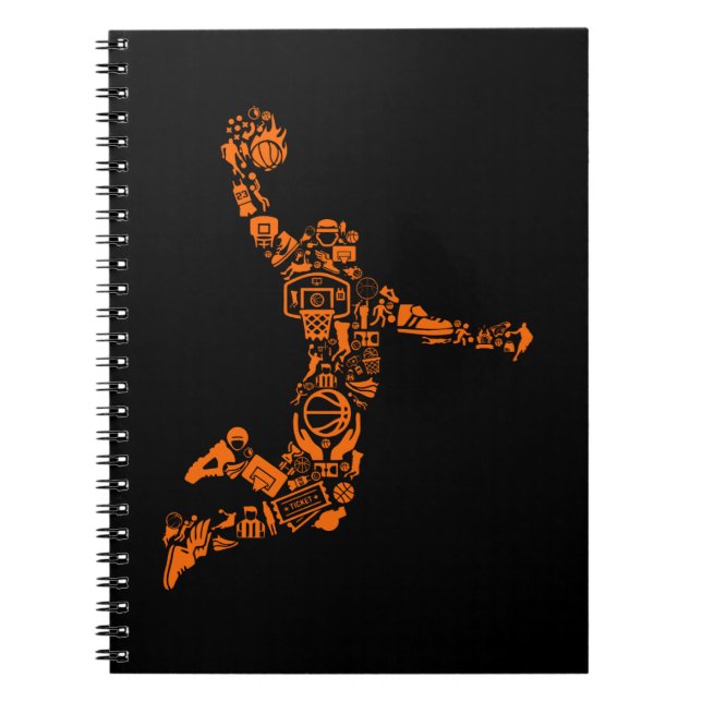 Basketball Player Vintage Sports Athlete Notebook (Front)