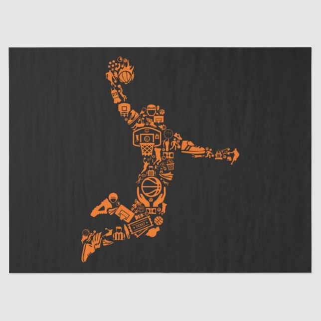Basketball Player Vintage Sports Athlete Tissue Paper (Front)