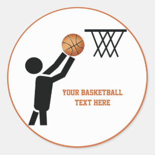Basketball player with ball custom classic round sticker