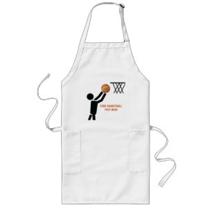 Basketball player with ball custom long apron