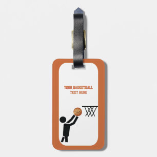Basketball player with ball custom luggage tag