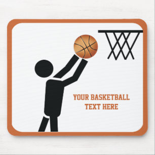 Basketball player with ball custom mouse mat