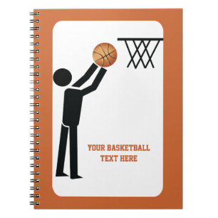 Basketball player with ball custom notebook