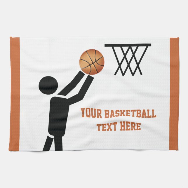 Basketball player with ball custom tea towel (Horizontal)