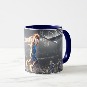 Basketball Player with on Fire Slam Dunk #2 Mug
