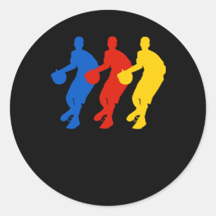 Basketball Players (bry For Dark Shirts) Classic Round Sticker