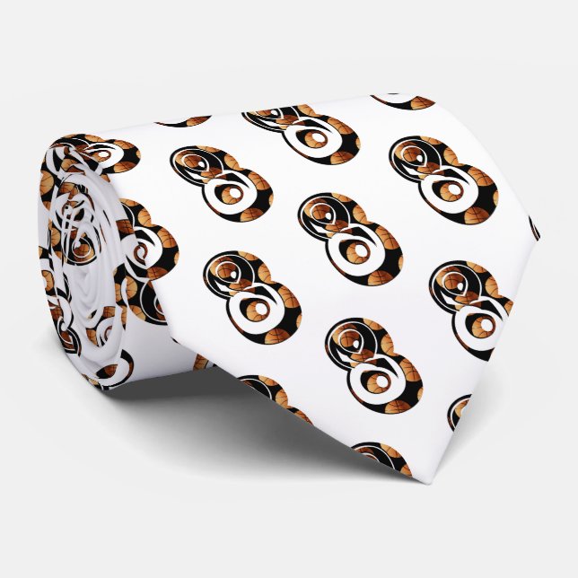 Basketball Players Number Eight With Basketballs,  Tie (Rolled)