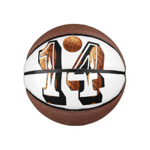 Basketball Players Number Fourteen Picture Logo,