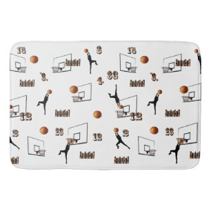 Basketball Players Pattern, Bath Mat