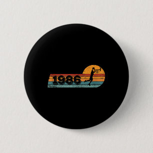 Basketball-players Vintage Born 1986 Birthday Bask 6 Cm Round Badge
