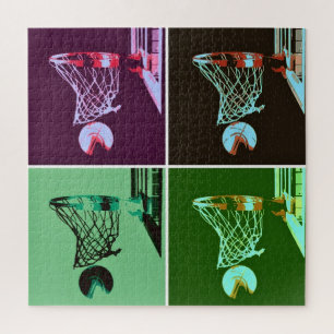 Basketball Pop Art Sports Retro Vintage Jigsaw Puzzle