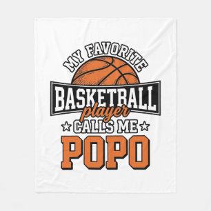 Basketball Popo Funny Vintage Sports Design_1 Fleece Blanket