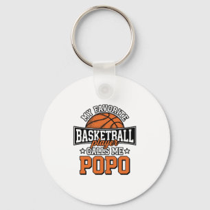 Basketball Popo Funny Vintage Sports Design_1 Key Ring