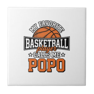 Basketball Popo Funny Vintage Sports Design_1 Tile