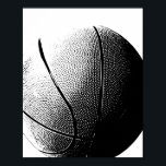Basketball Poster Black White Sports Print<br><div class="desc">This fun modern basketball poster features a bold black basketball on white background. If you're looking for basketball gifts, this art print will be the perfect present for your favourite basketball player or sports fan. Change the background colour on this black and white sports poster to anything you like by...</div>