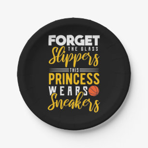 Basketball Princess Wears Sneakers Paper Plate