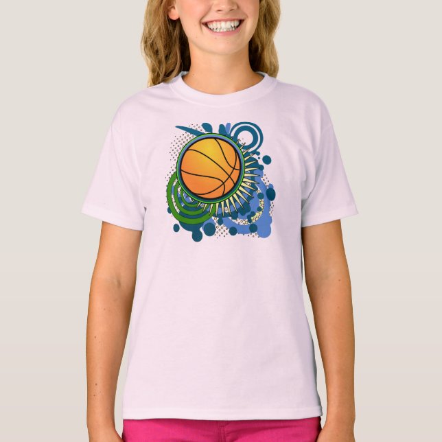 Basketball Punk Circles Blue T-Shirt (Front)