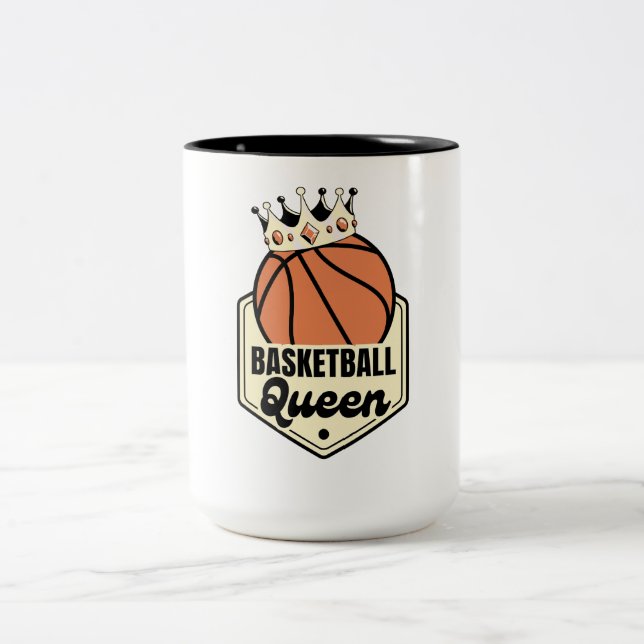 Basketball Queen – Crown Sportwear for Court Two-Tone Coffee Mug (Center)