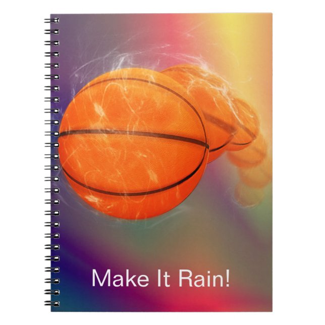 Basketball Rain Customisable Notebook (Front)
