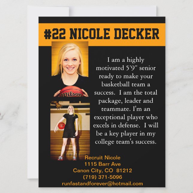 Basketball recruit mailer (Front)