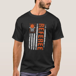 Basketball Referee American Flag Sports Officials T-Shirt