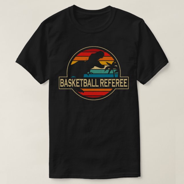 Basketball Referee Dinosaur T-Shirt (Design Front)