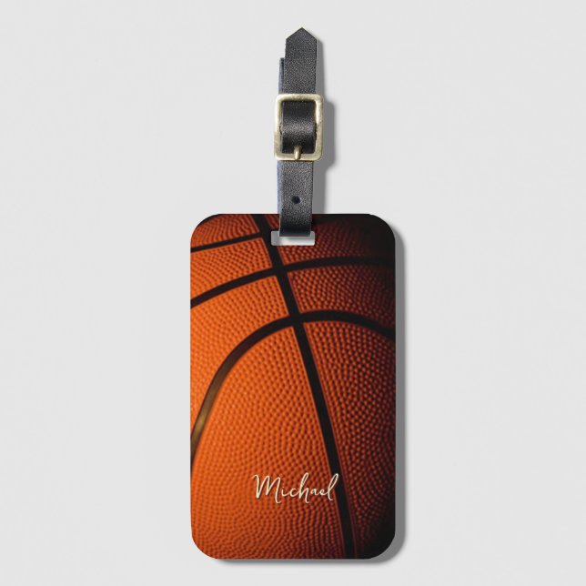 Basketball Replace Own Name Customisable  Luggage Tag (Front Vertical)