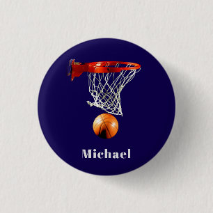 Basketball Replace with Your Name 3 Cm Round Badge