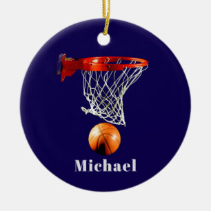Basketball Replace with Your Name Ceramic Tree Decoration