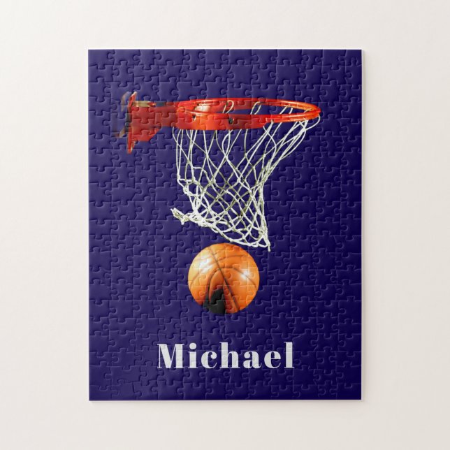 Basketball Replace with Your Name Jigsaw Puzzle (Vertical)