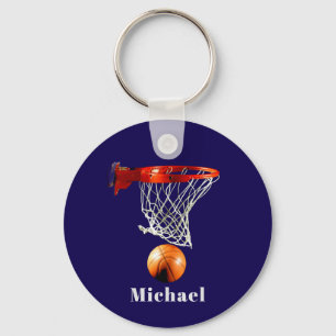 Basketball Replace with Your Name Key Ring