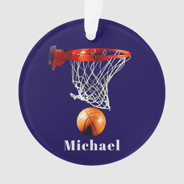 Basketball Replace with Your Name Ornament (Front)