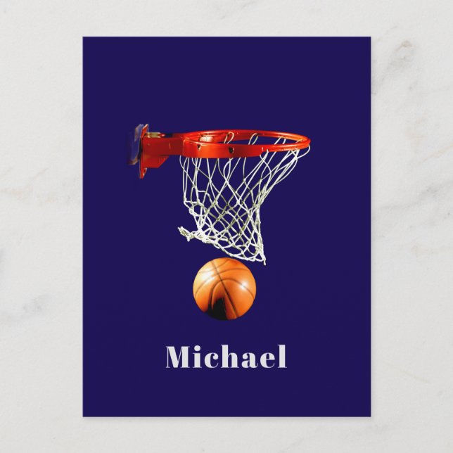 Basketball Replace with Your Name Postcard (Front)