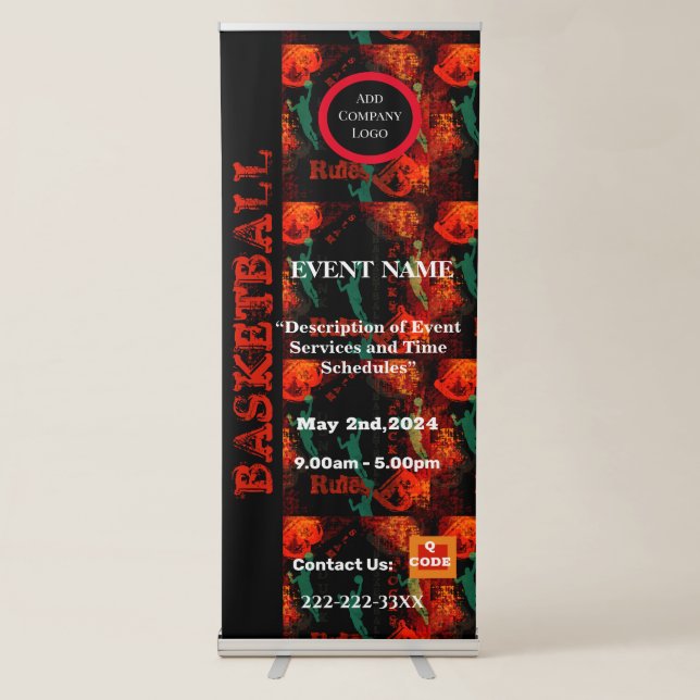 BASKETBALL  RETRACTABLE BANNER (Front)