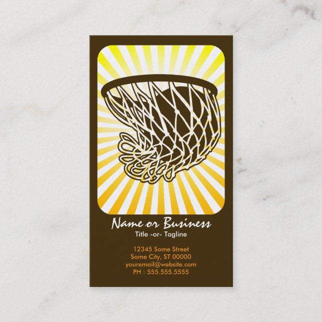 basketball : retro rays : business card (Front)