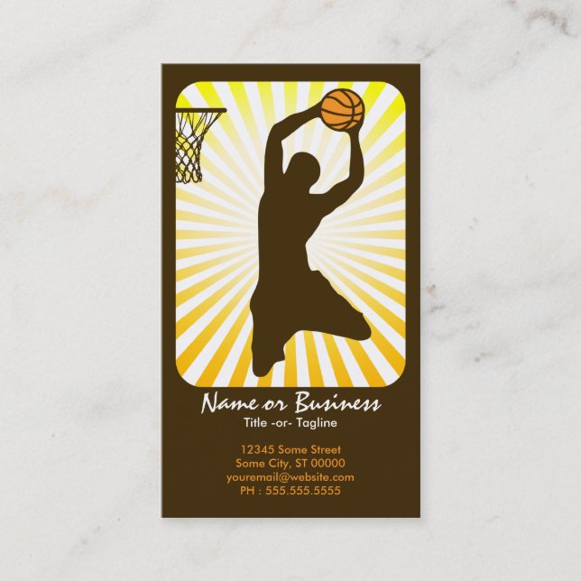 basketball : retro rays : business card (Front)