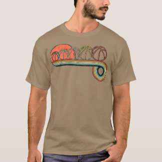 Basketball Retro Vintage Sunset Rainbow Colour T-Shirt