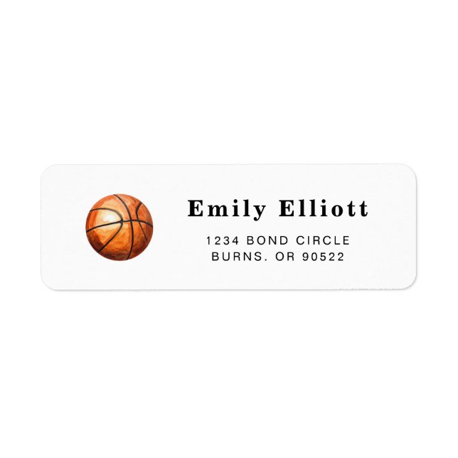 Basketball Return Address Labels (Front)